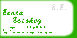 beata betskey business card